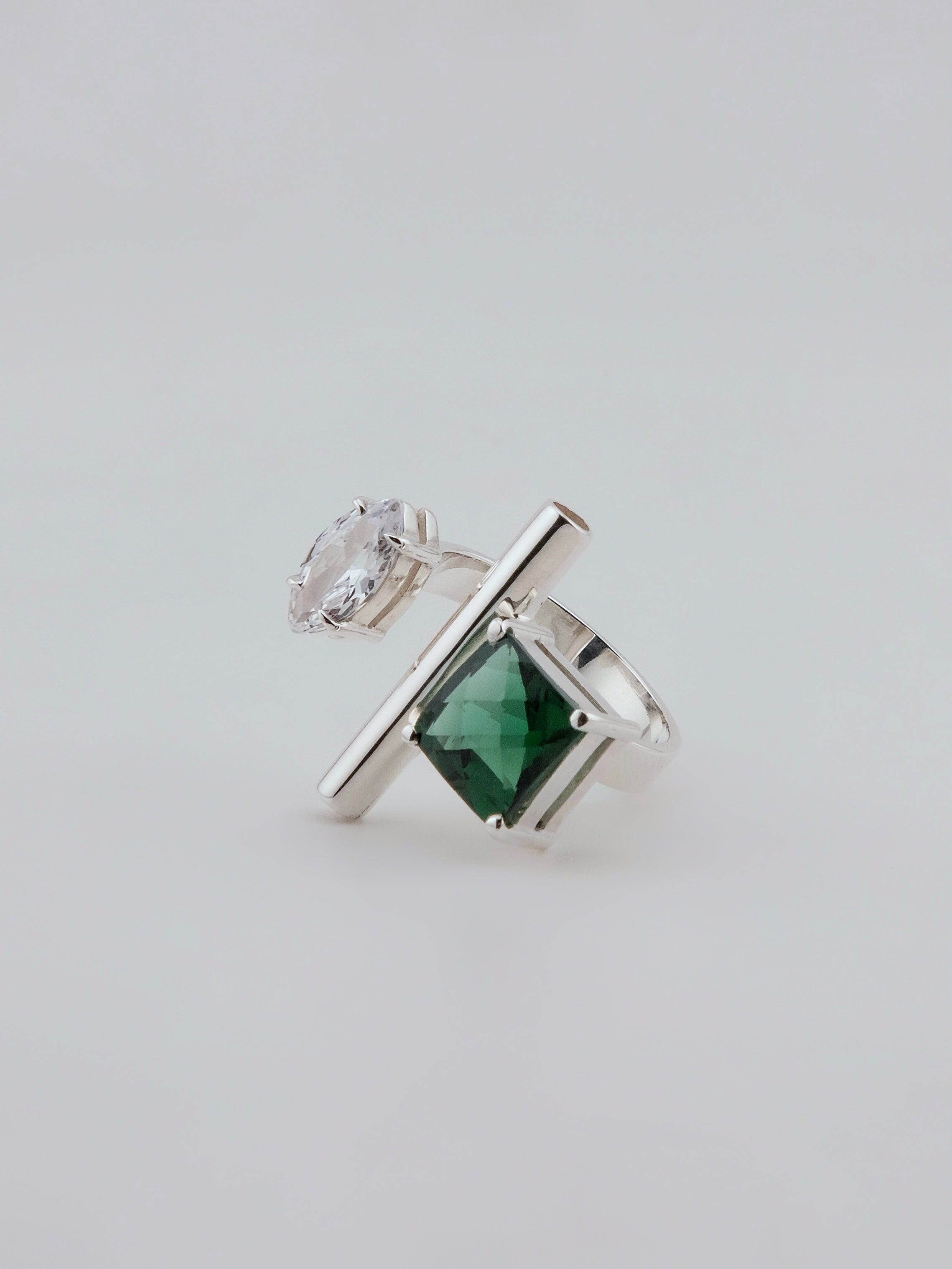 EMMA Green Quartz Silver Ring