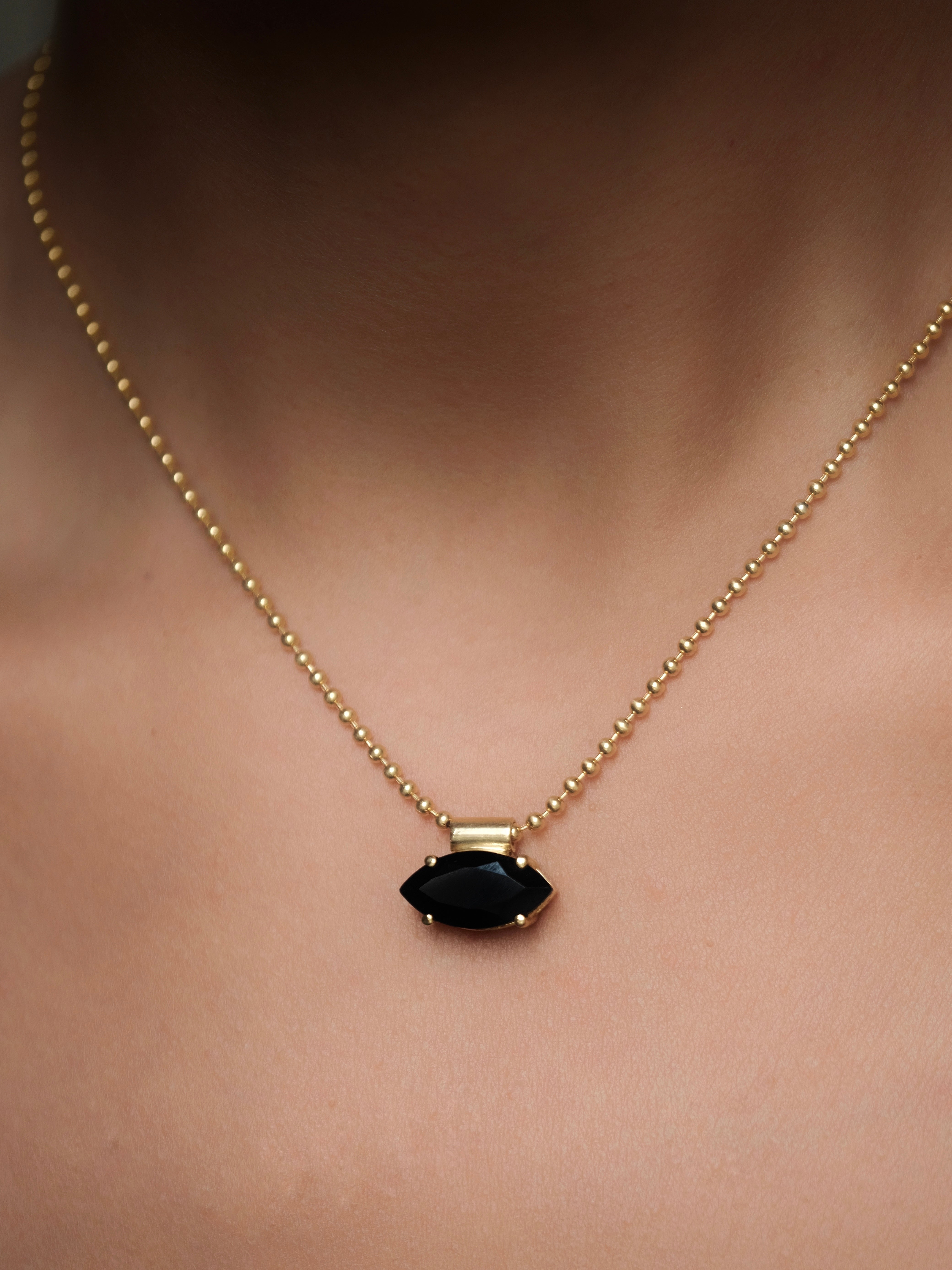 JULIA Black Spinel Gold Necklace