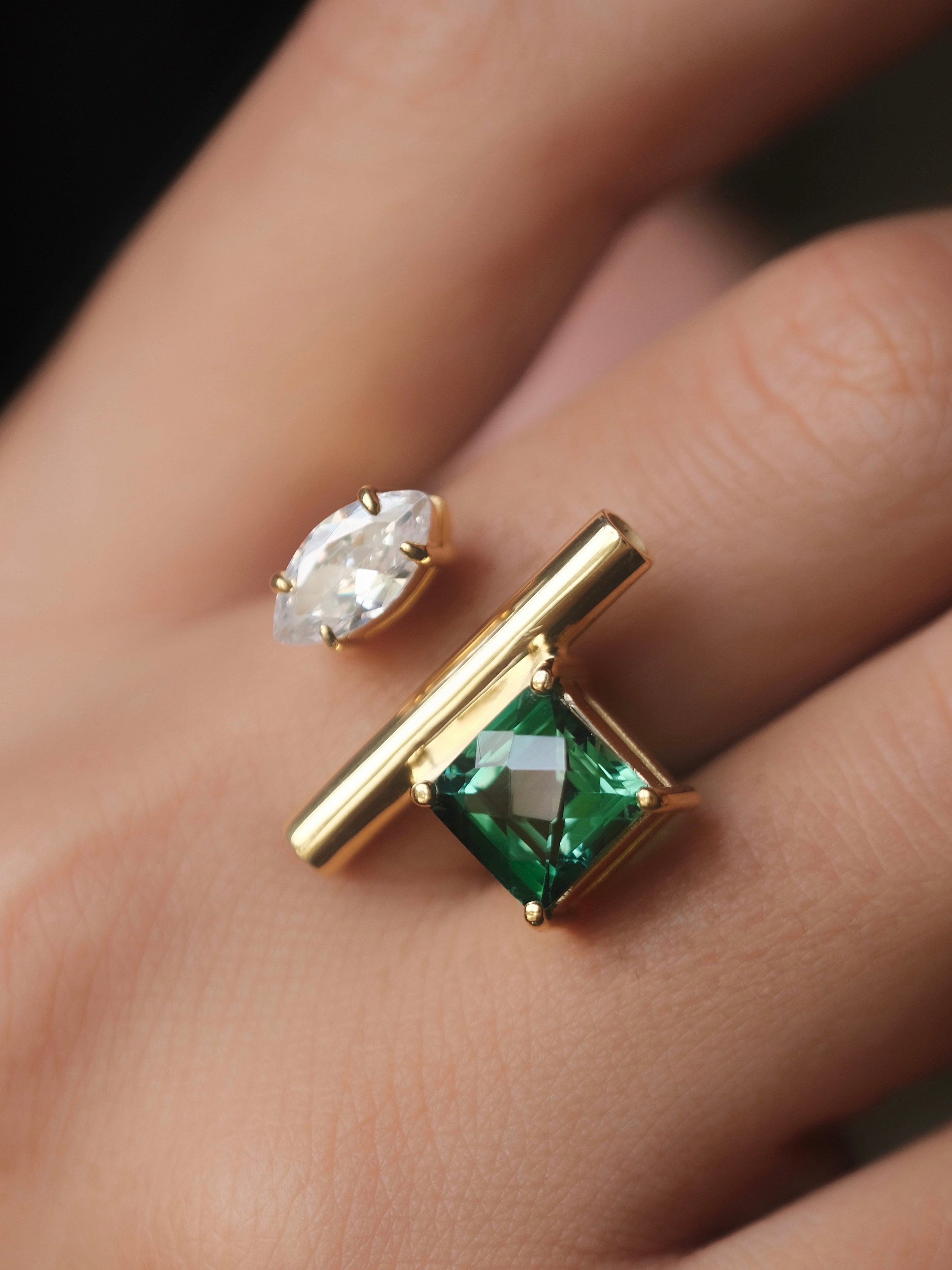 EMMA Green Quartz Gold Ring