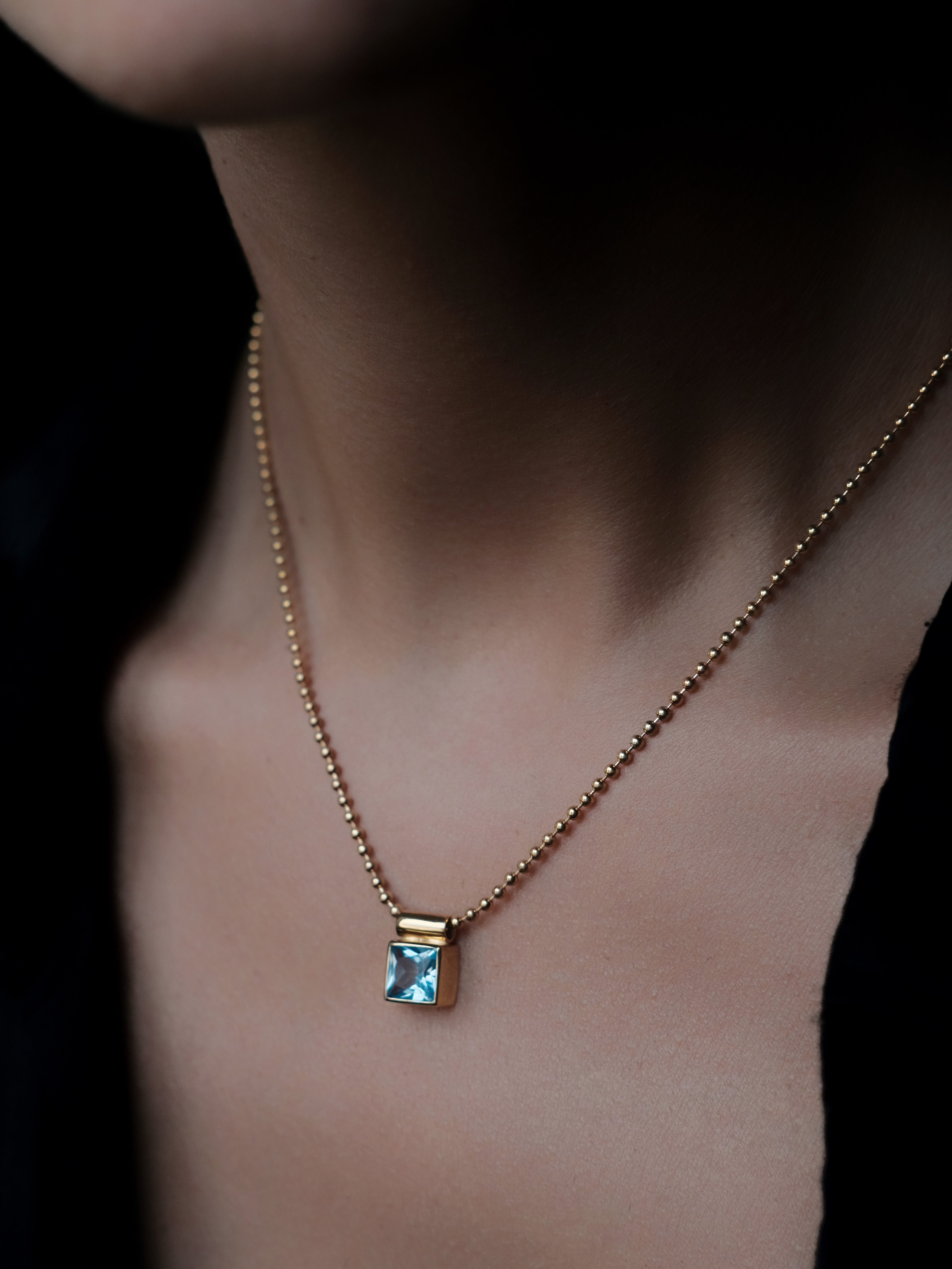 MONICA GOLD Topaz Silver Necklace