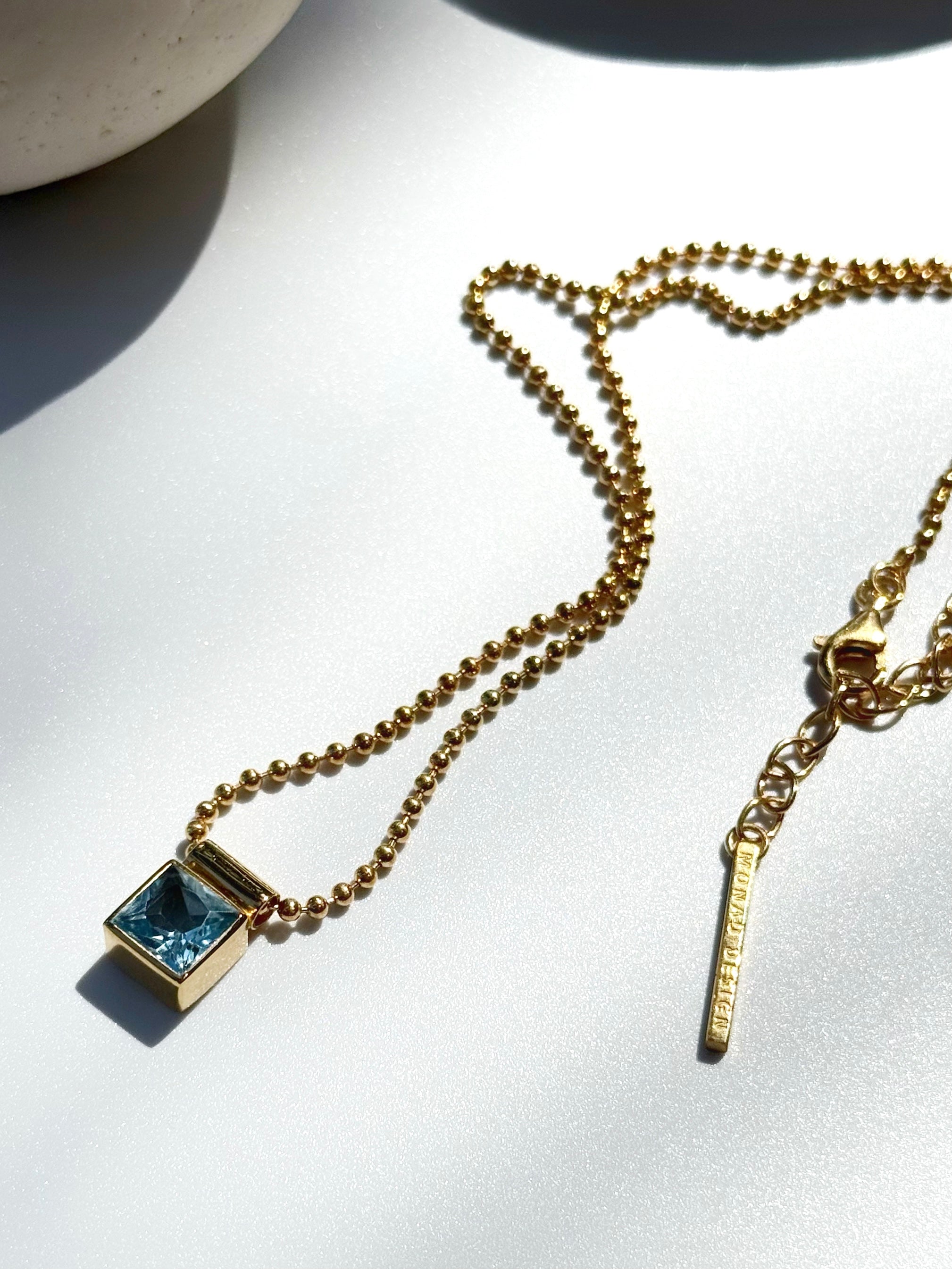 MONICA GOLD Topaz Silver Necklace