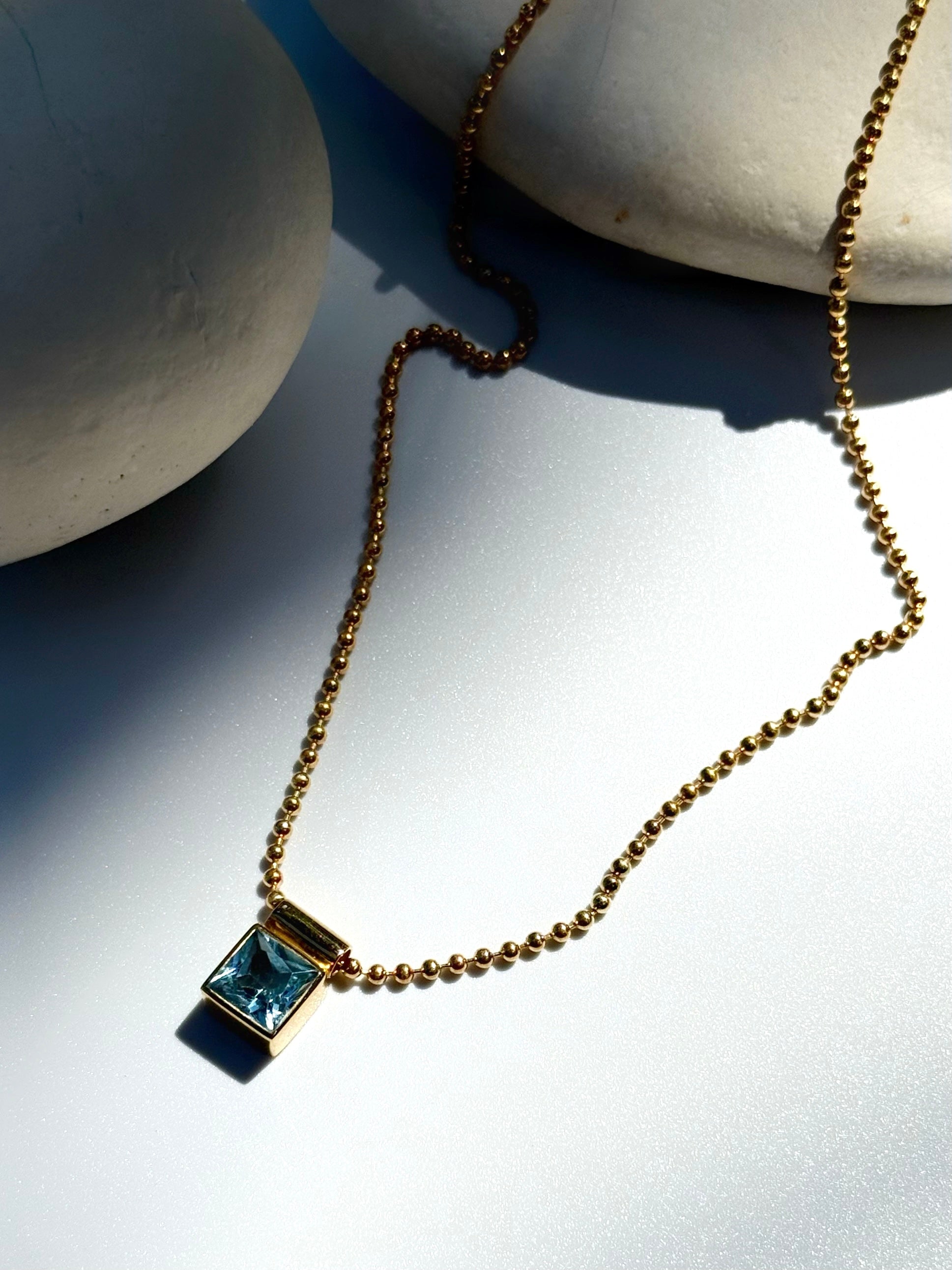 MONICA GOLD Topaz Silver Necklace