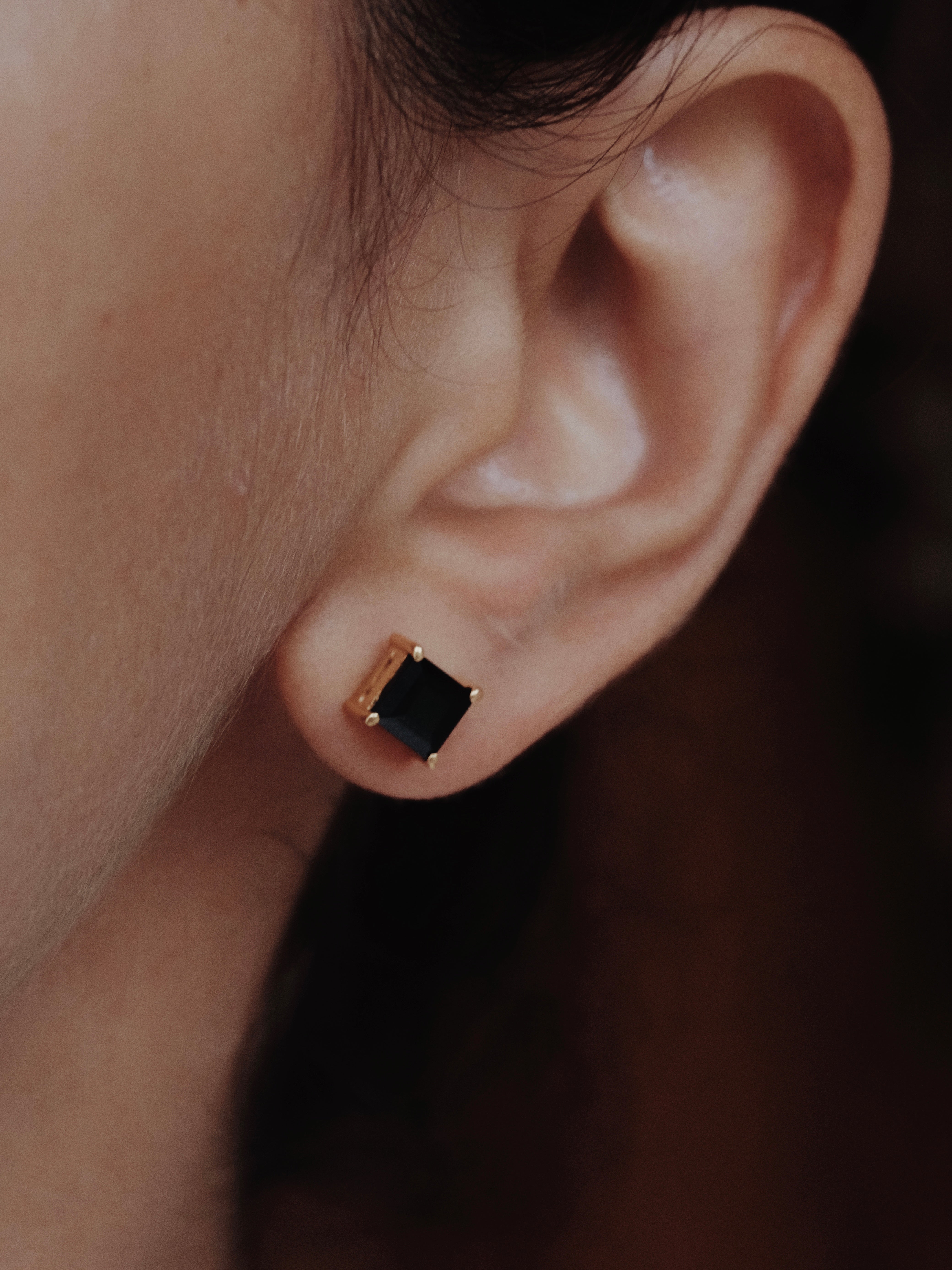 GABRIELLA Black Spinel Gold Earrings