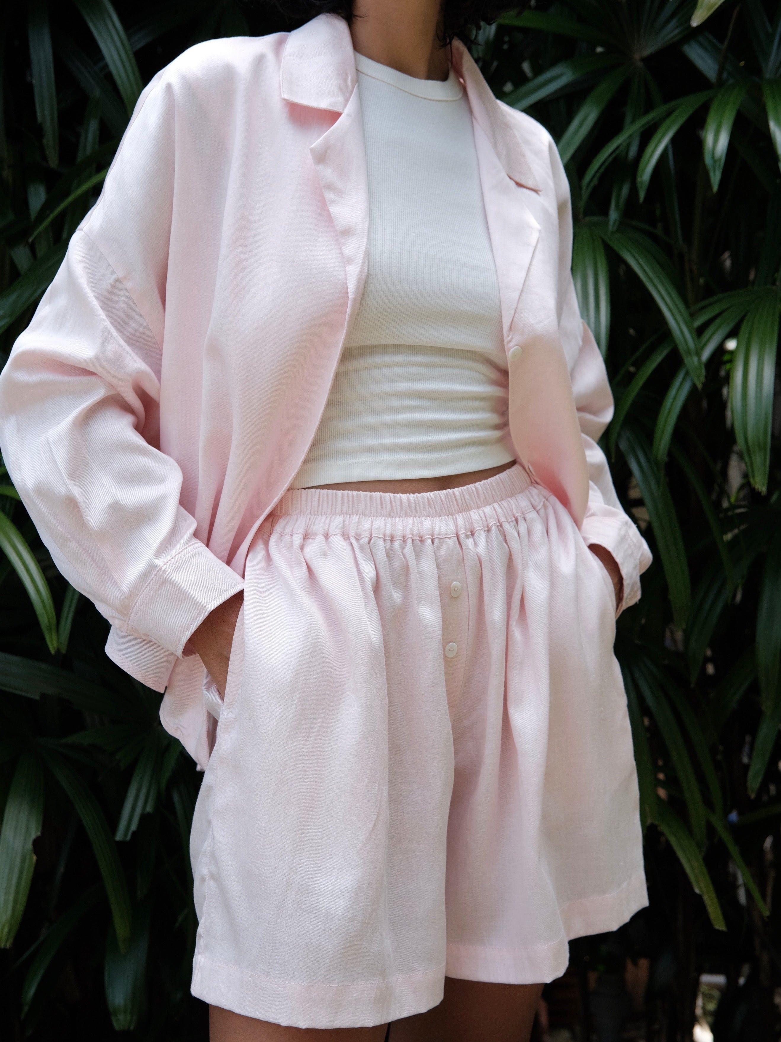 Shorts Cotton-Linen Pink