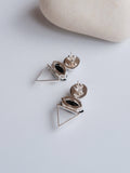 LORA Black Spinel Silver Earrings