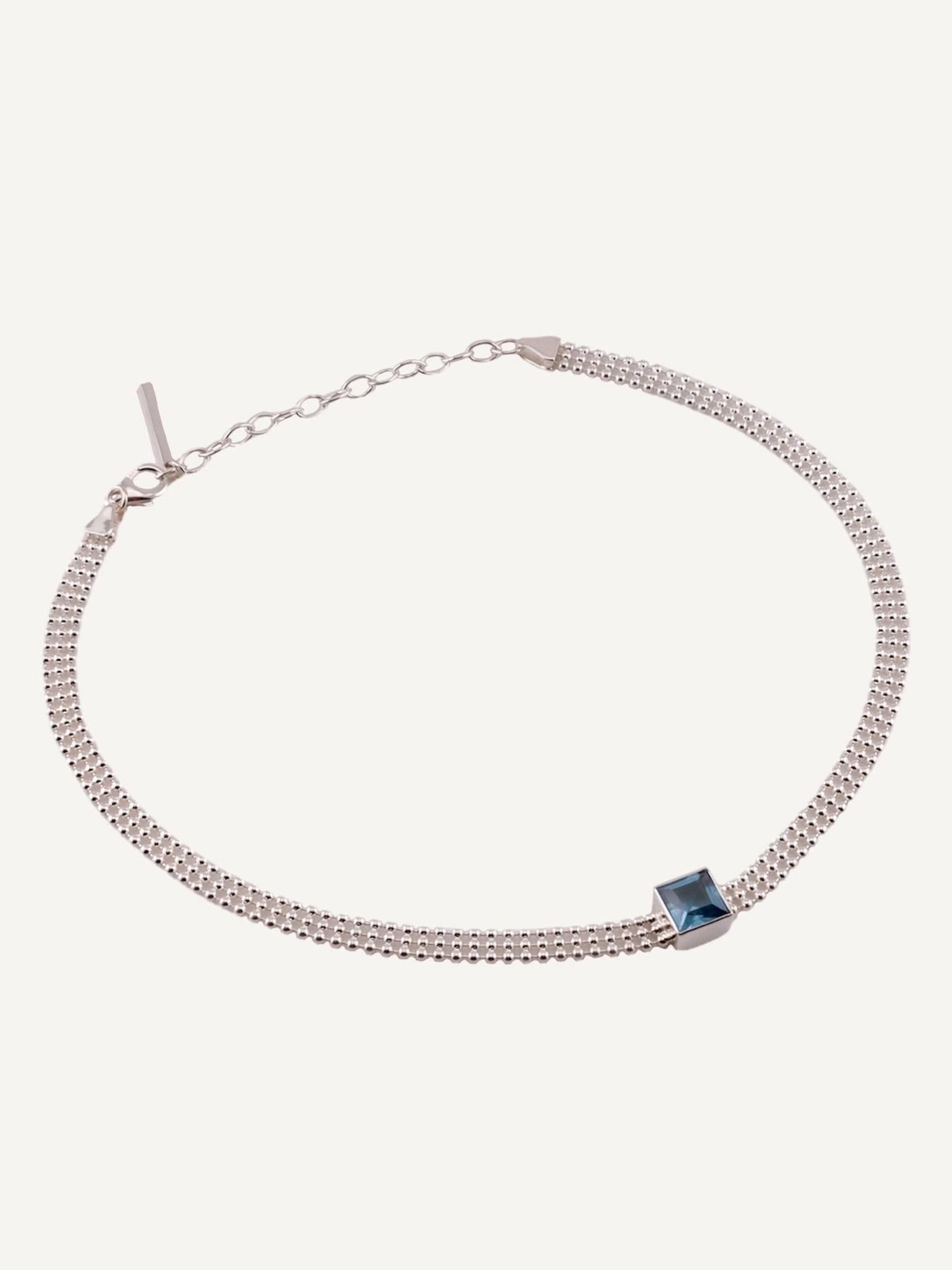 AVA Blue Topaz Silver Necklace