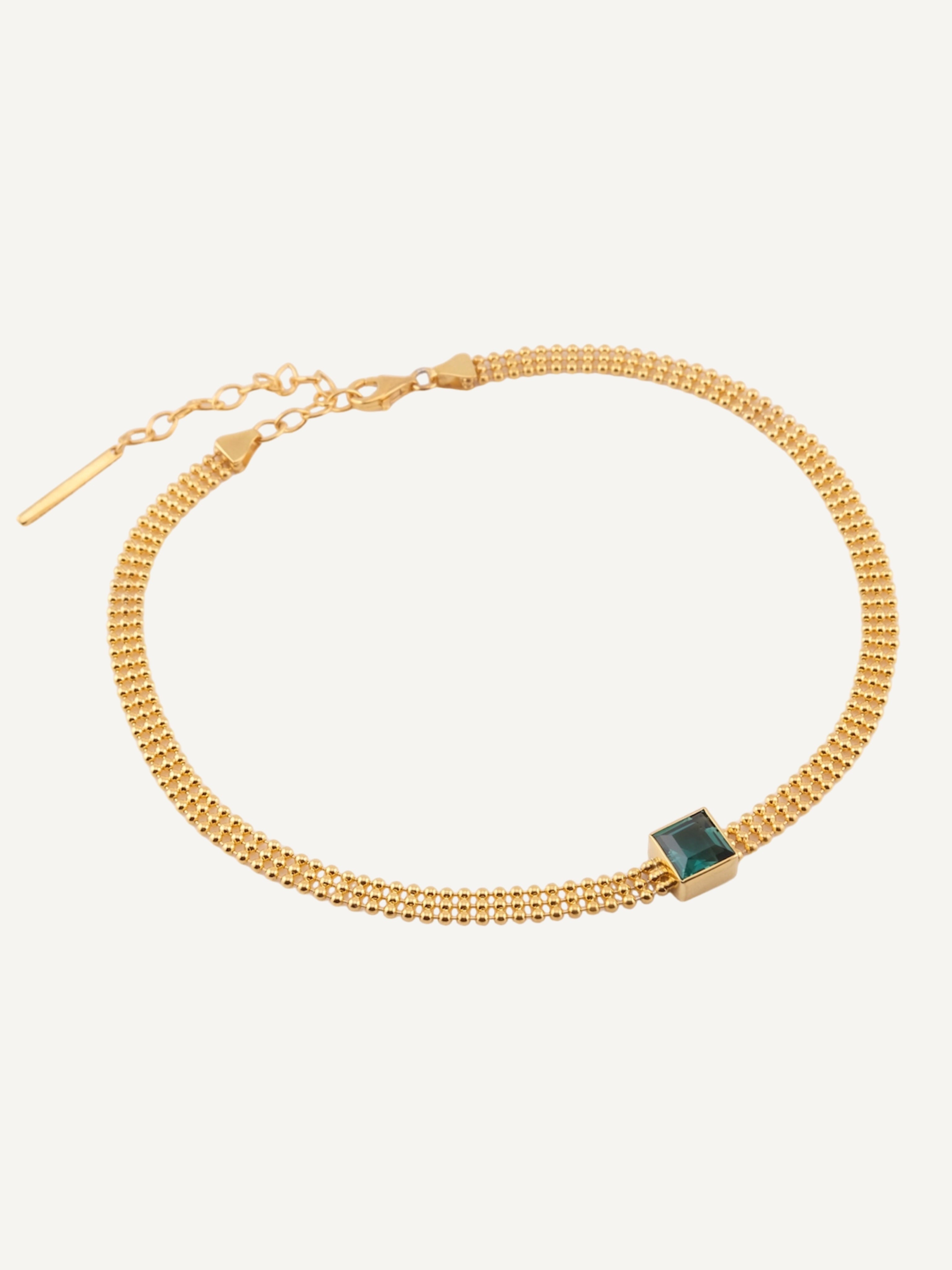 AVA Green Quartz Gold Necklace