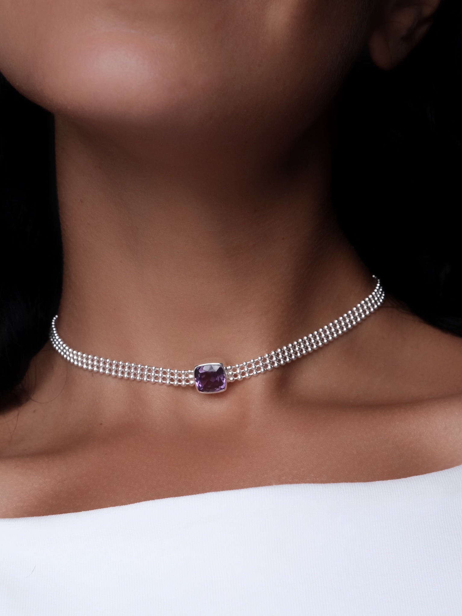 GRACE Amethyst Silver Necklace