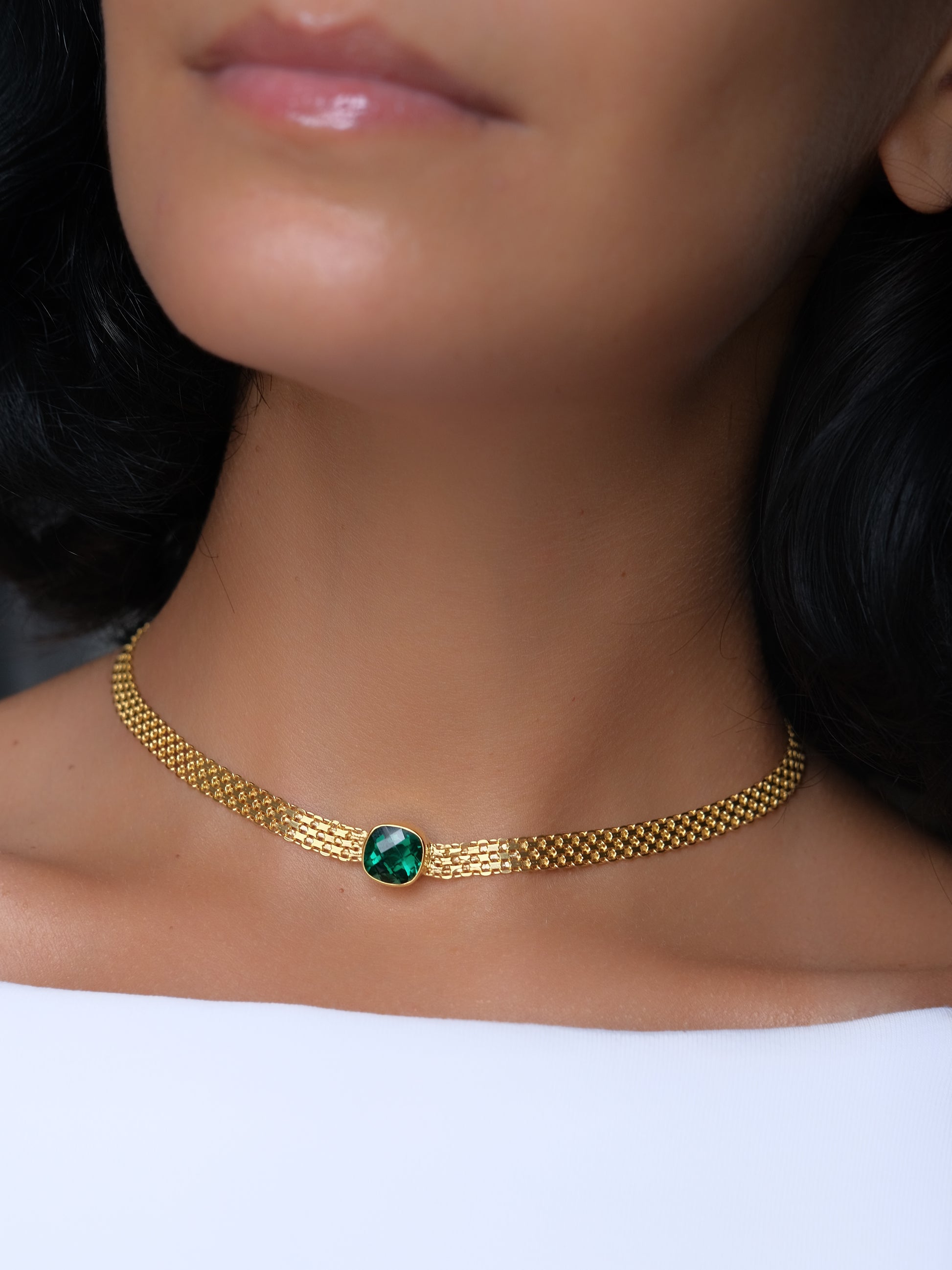 GWEN Green Gold Necklace