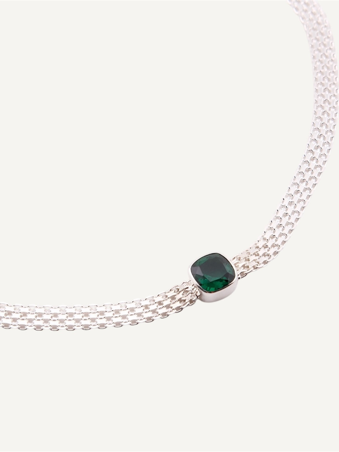 GWEN Green Quartz Silver Necklace