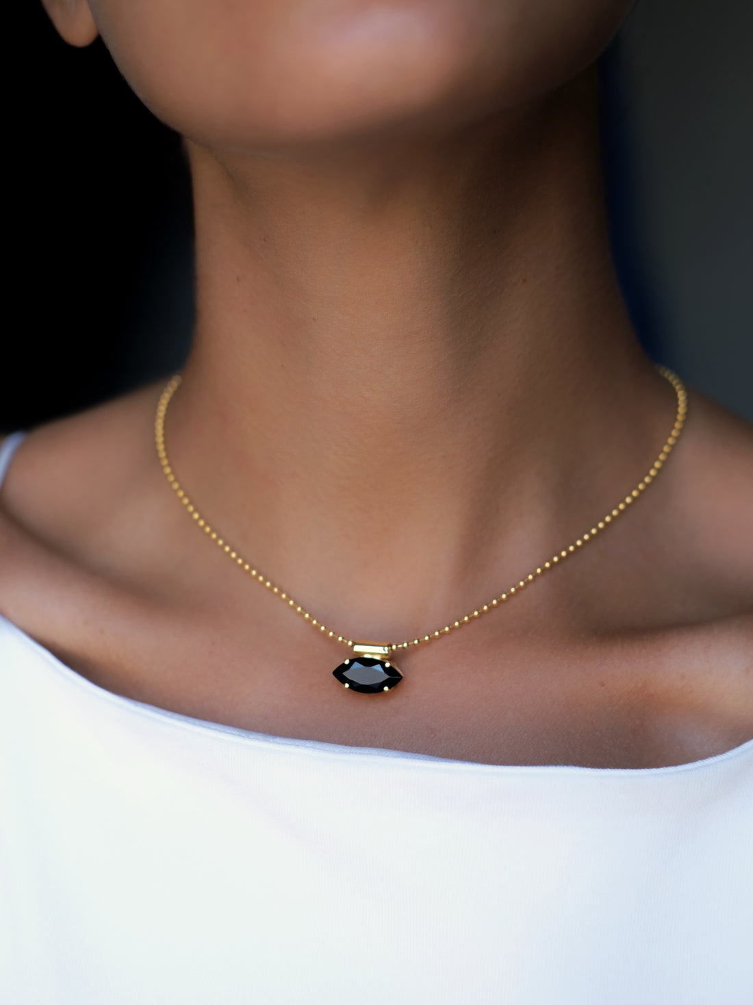 JULIA Black Spinel Gold Necklace