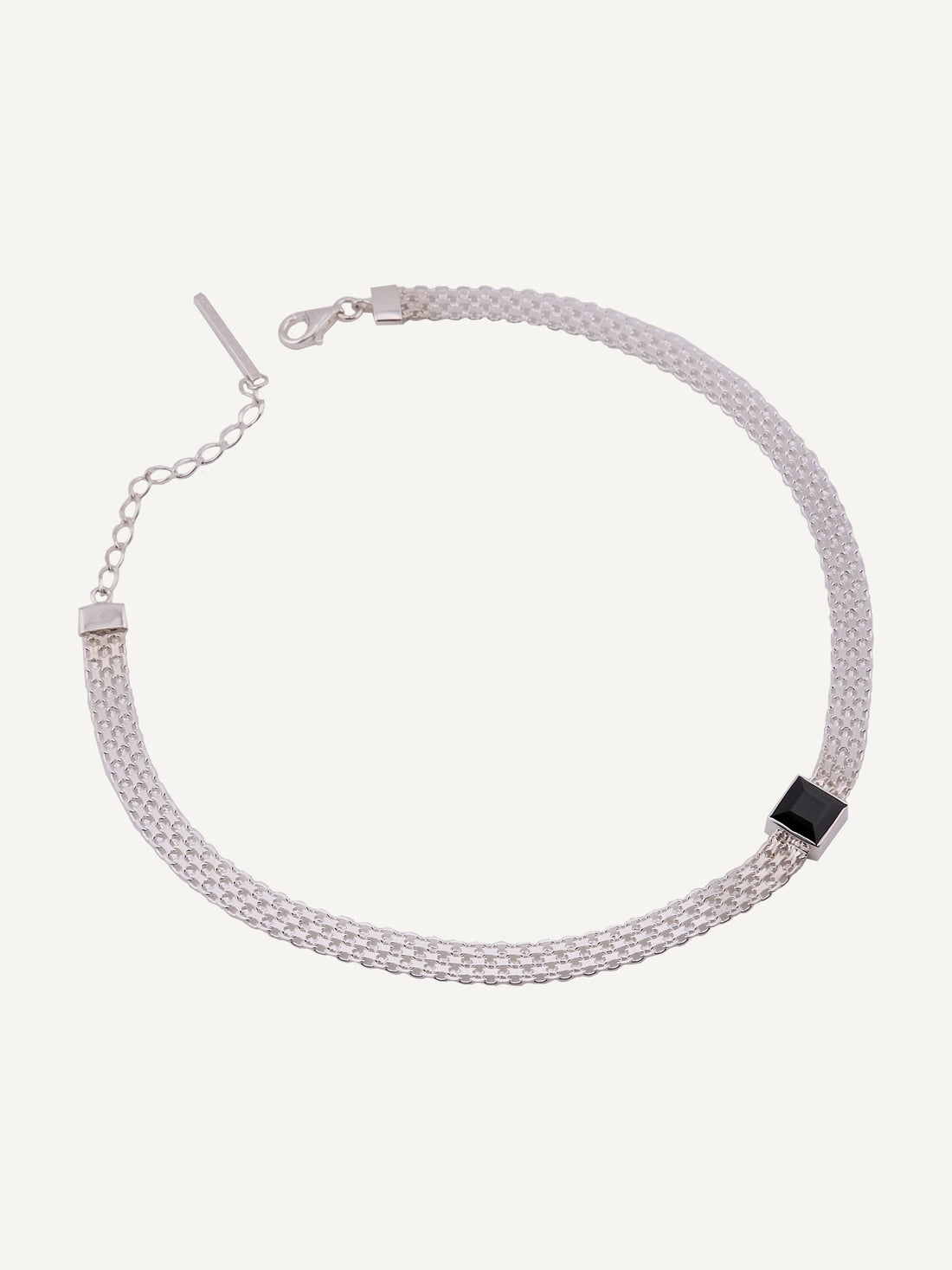 MADINA Black Spinel Silver Necklace
