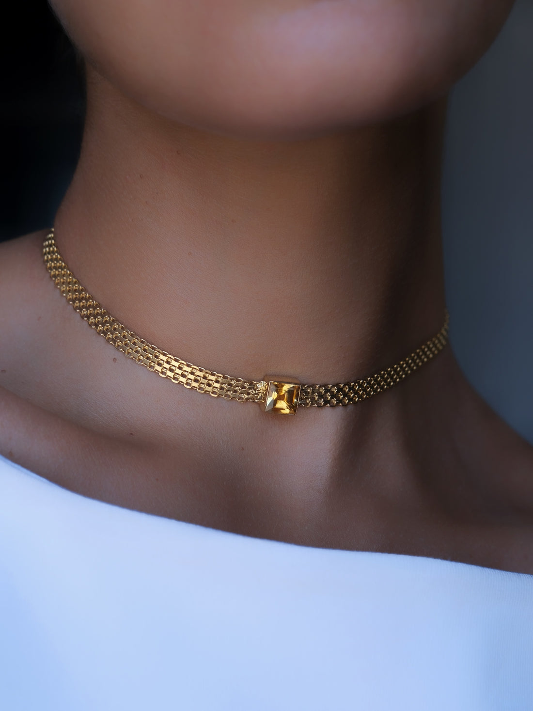 MADINA Citrine Gold Necklace