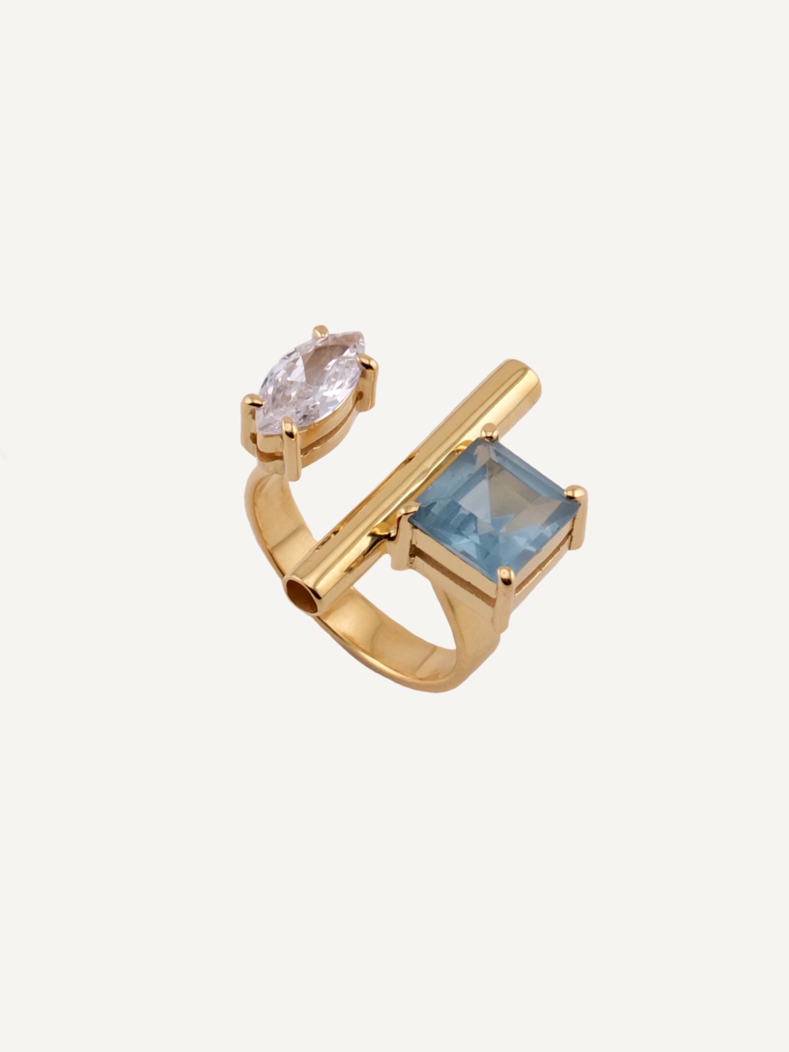 EMMA Blue Topaz Gold Ring