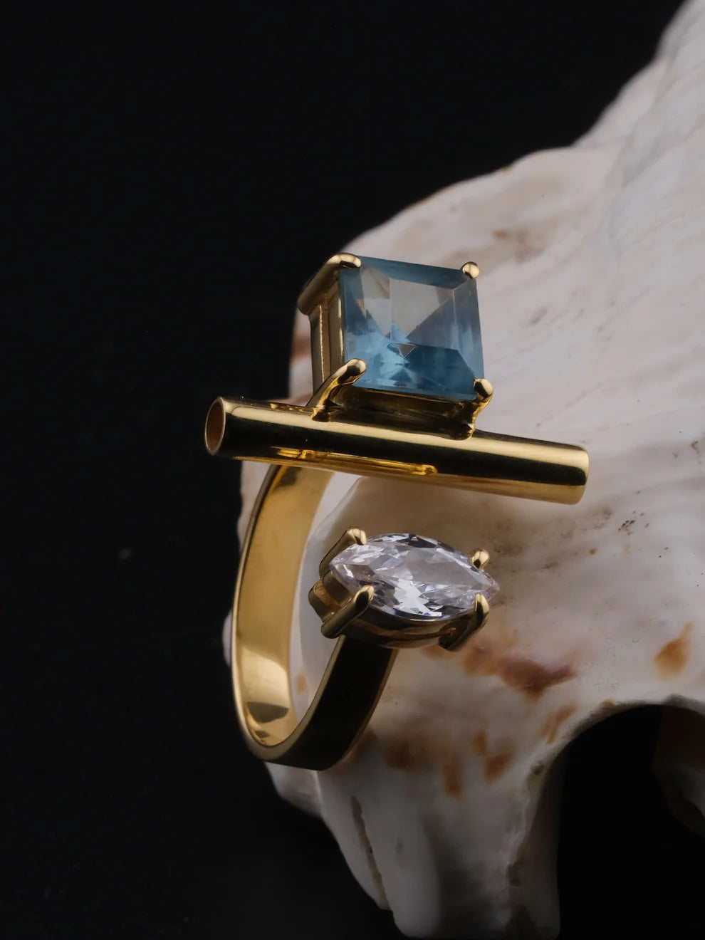 EMMA Blue Topaz Gold Ring