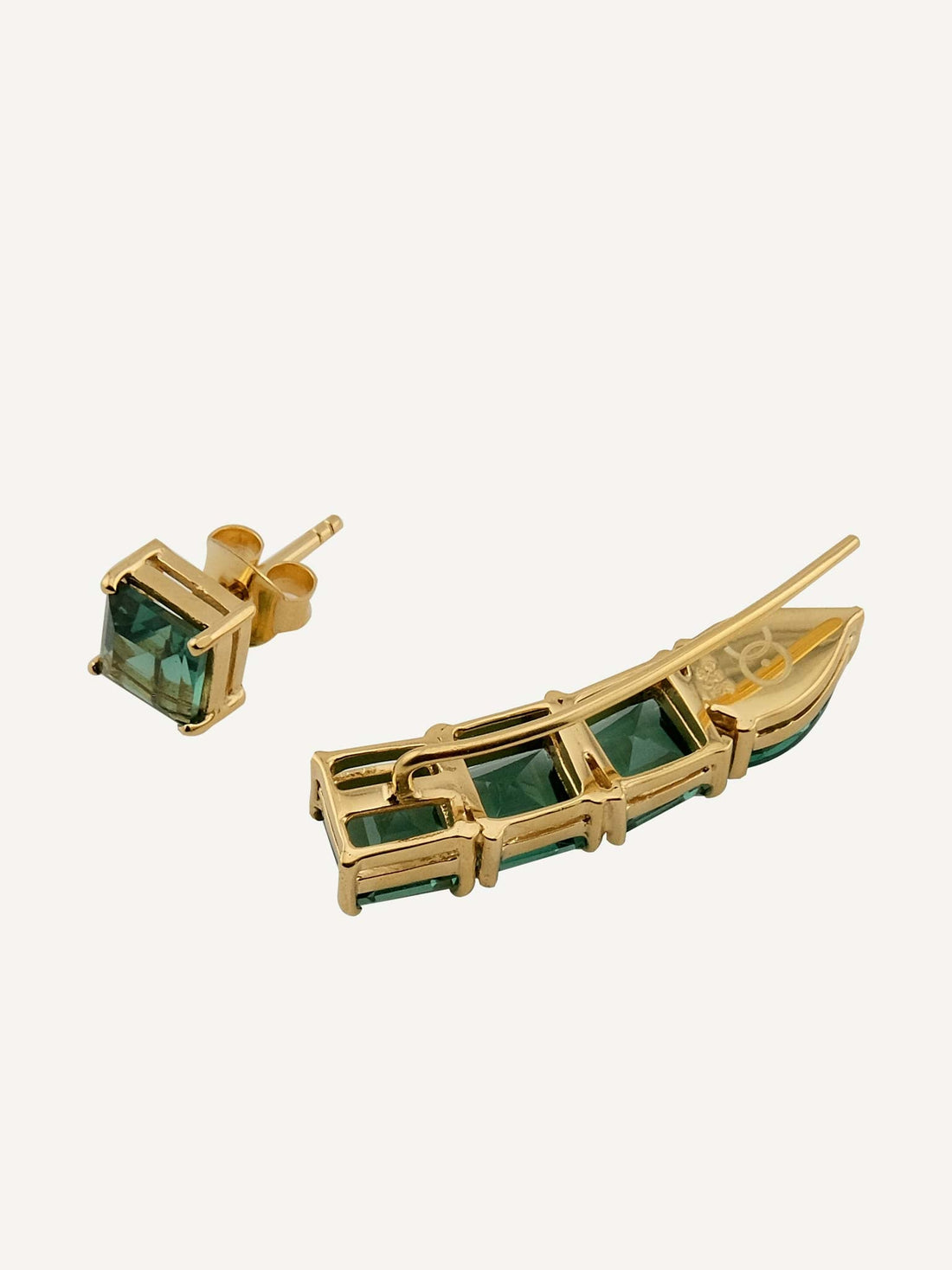 GABRIELLA Green Quartz Gold Earrings