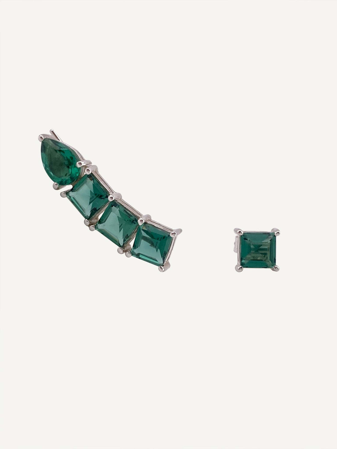 GABRIELLA Green Quartz Silver Earrings