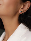 GABRIELLA Green Quartz Silver Earrings