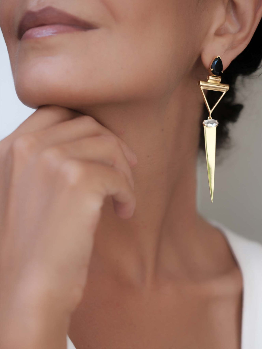 LIKA Black Spinel Gold Earrings