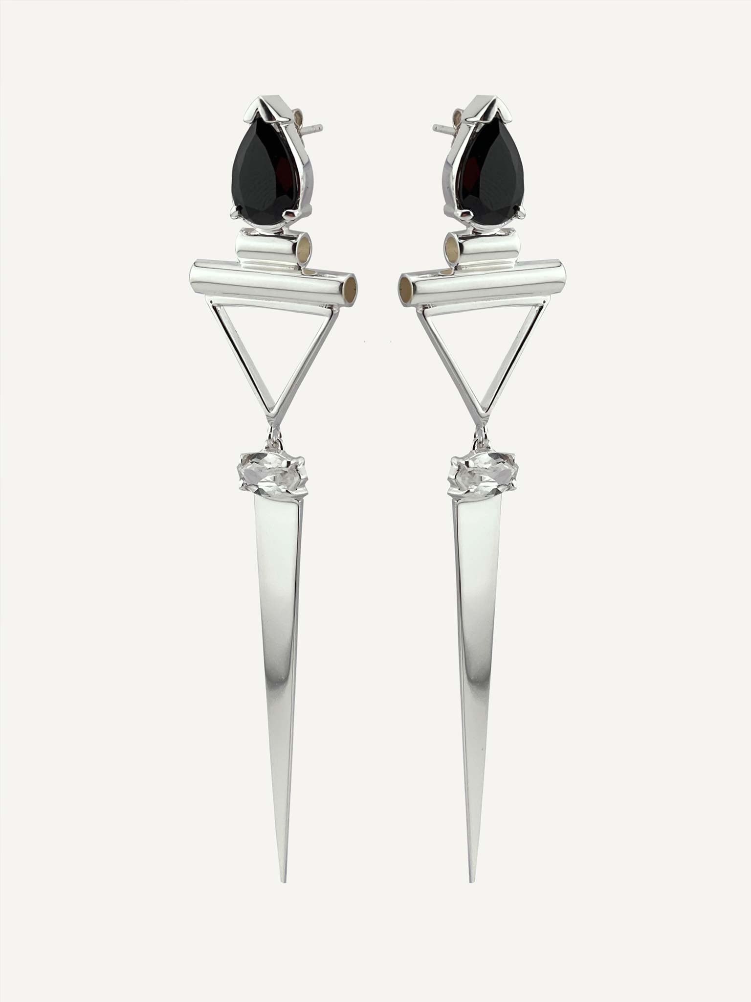 LIKA Black Spinel Silver Earrings