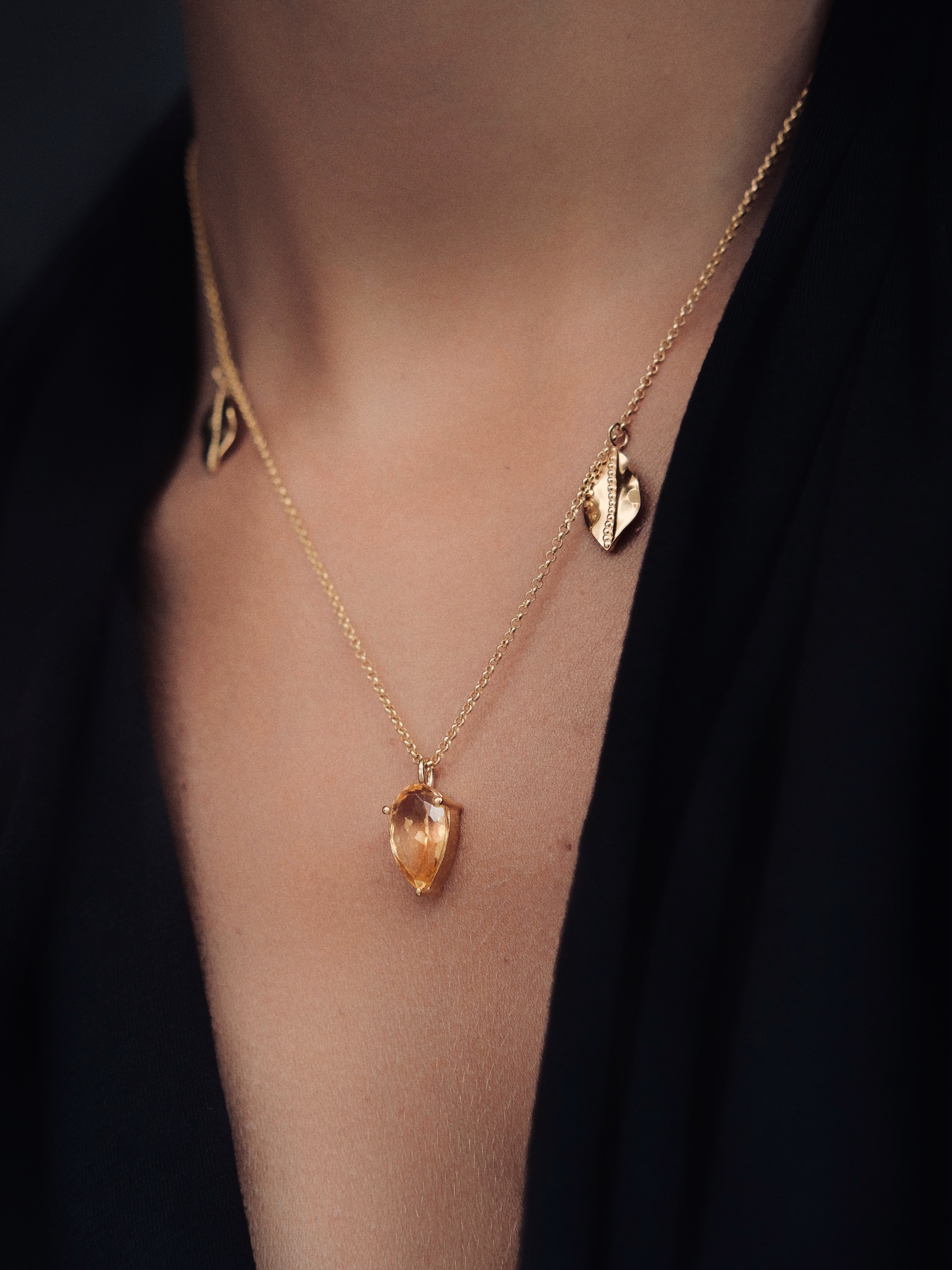 CLER Citrine Gold Necklace